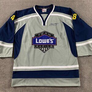 Vintage Jimmie Johnson Hockey Jersey Men's Large NASCAR Chase Authentics Lowes